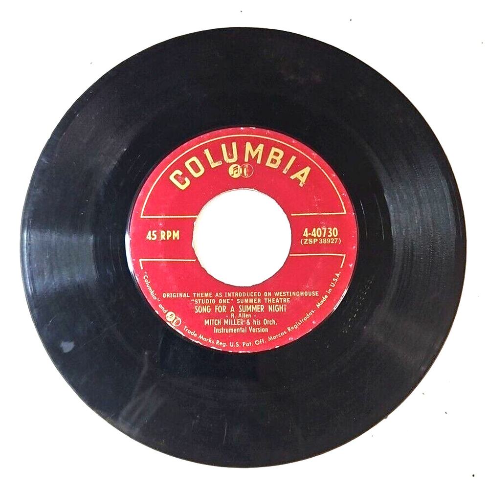 Mitch Miller & Orchestra Song For A Summer Night, Vocal & Instrumentals 7" Vinyl